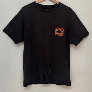 Vintage Distressed Faded Harley Davidson Pocket T-Shirt